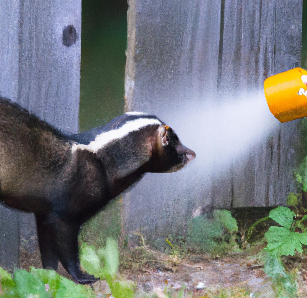 Skunk spraying a dog (DALL-E illustration)