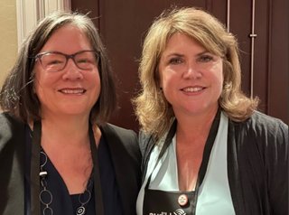 Susann Camus with Lisa Gardner at ThrillerFest in New York